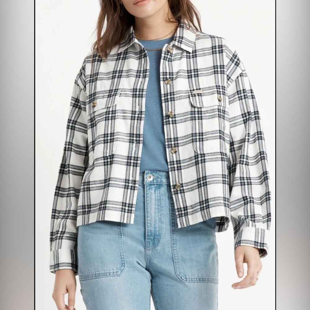 Brixton Bowery Boxy Fit Organic Cotton Light Weight Flannel Shirt SMALL